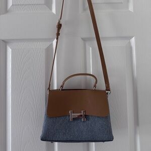Blue brown crossbody bag